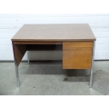 Brown 42" Single Pedestal Straight Desk